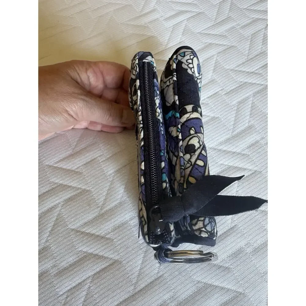 Vera Bradley Blue Floral Paisley ID Wallet Coin Purse Card Holder - Picture 8 of 9